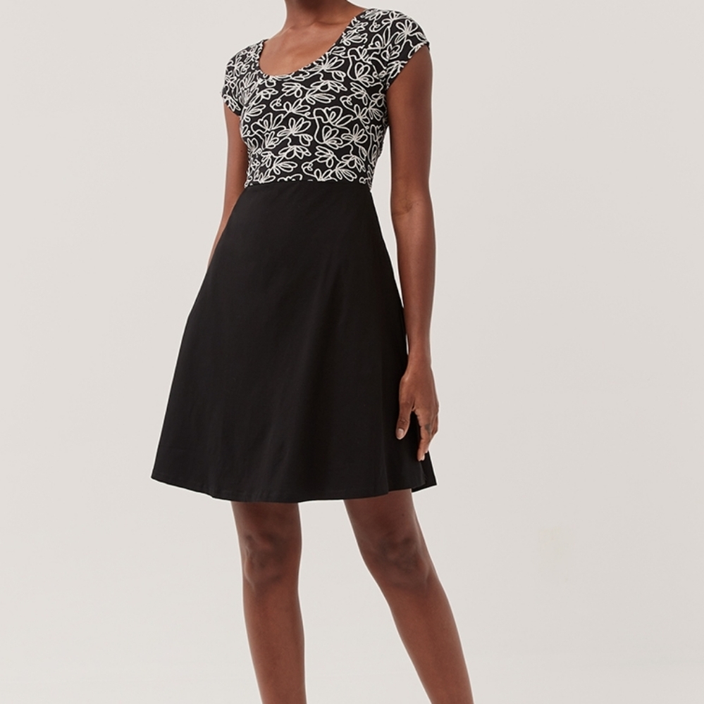 Pact Fit & Flare Crossback Mini Dress